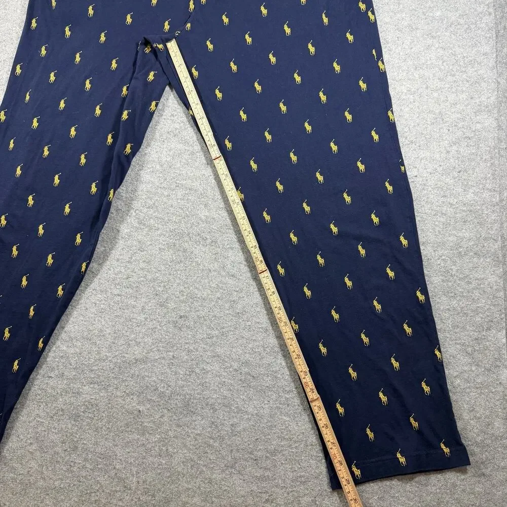 Polo Ralph Lauren Sleepwear Pant Mens XL Navy Allover Pony Print Lounge Pajama